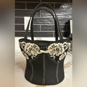 Corset black denim spacious Handbag